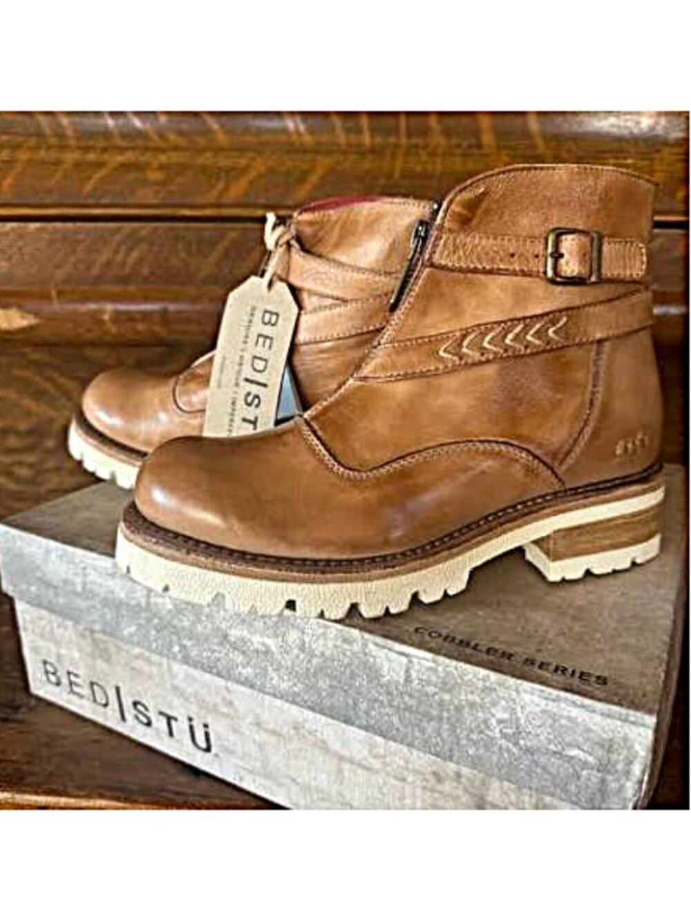 BED/STU Dessa Booties Tan Rustic - Picture 4 of 7